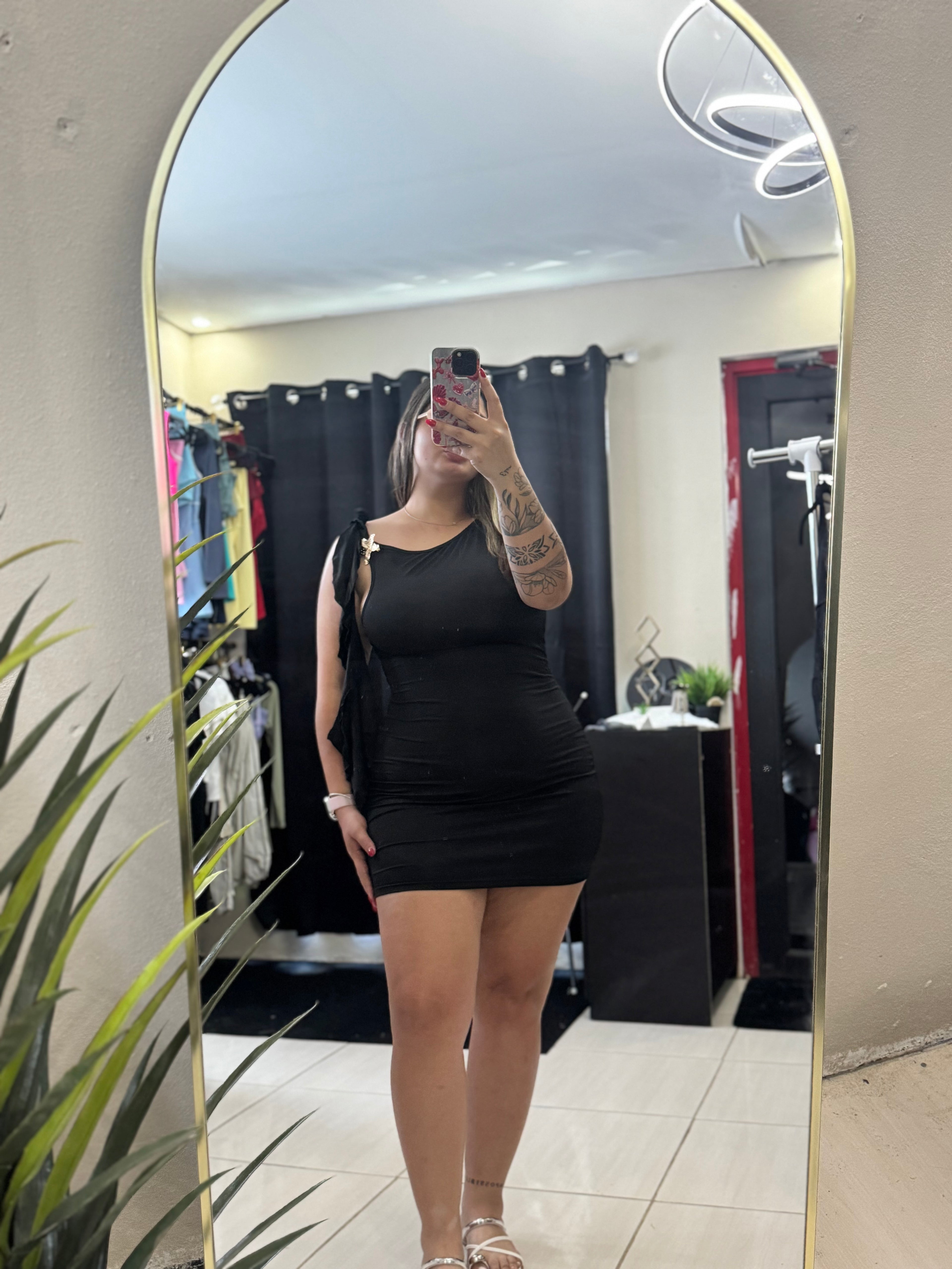 Black flower dress